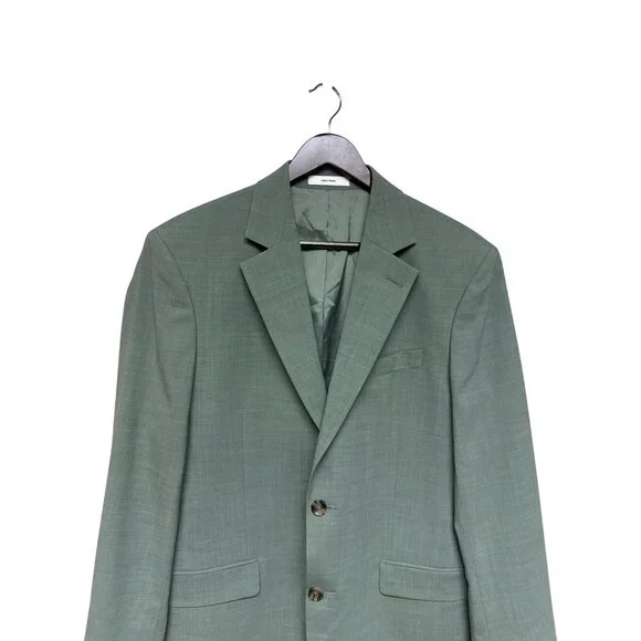 NEW 3D Wool Nordstrom Men's Blazer Green Wool Blend Lined Size 40R Jacket